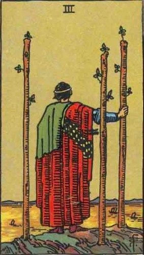 Carta do Tarô do Dia: 3 de Paus Naipe de Paus significados Tarotfarm 1